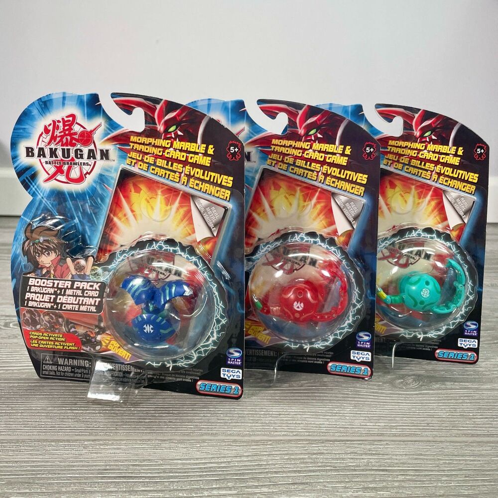 THREE Sega 2007 Bakugan Battle Brawlers Series 1 Booster Centipoid Falconeer NEW